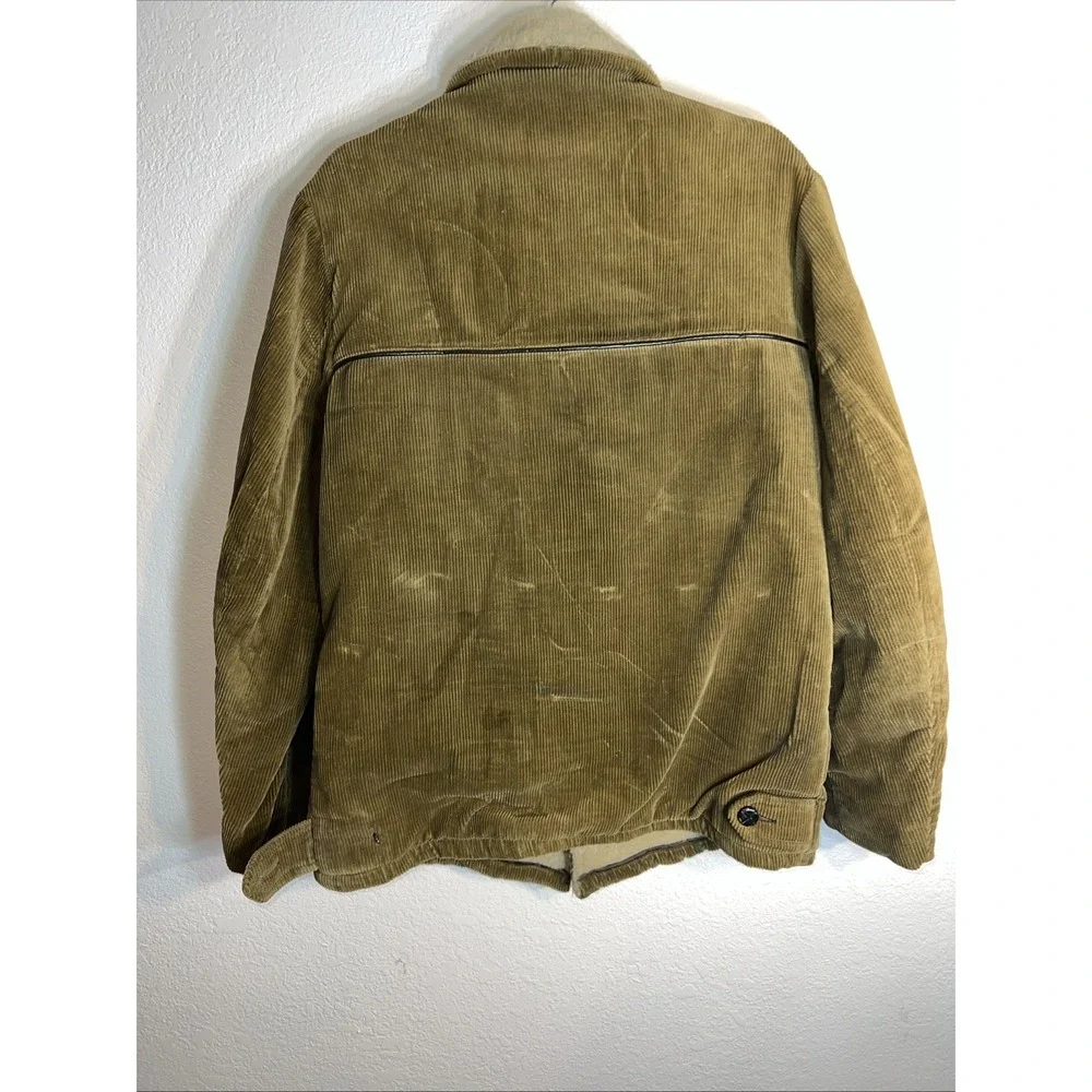 Vintage Men's Made In Canada Heavy Sherpa Lined Courdory Jacket Brown/Tan Sz‎ 38